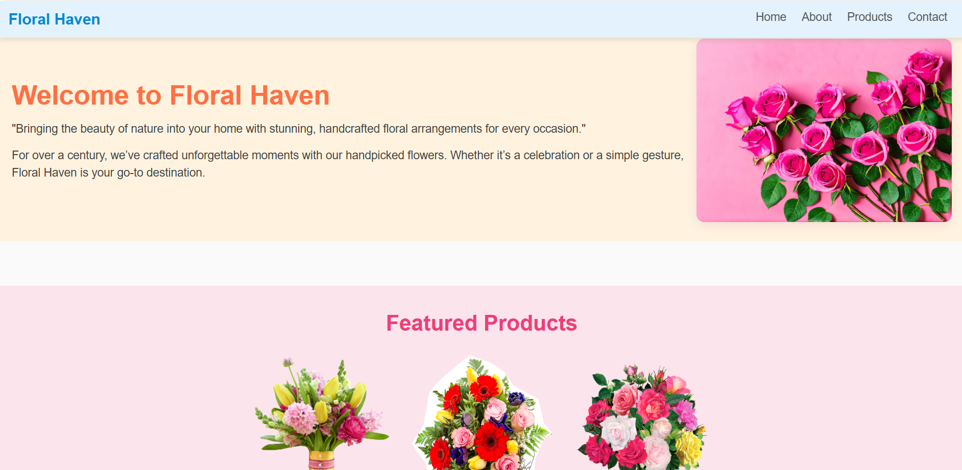 Floral Shop Landing Page